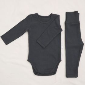 Children's Clothing Spring Baby Jumpsuit High Waist Belly Protection Pants Suit (Option: Black-66cm)