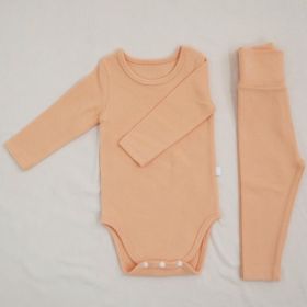 Children's Clothing Spring Baby Jumpsuit High Waist Belly Protection Pants Suit (Option: Orange-73CM)