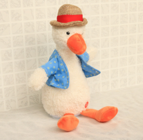 Repeating duck electric plush toy (Option: White-6A)