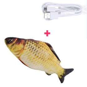 Electric Funny Cat Simulation Fish Beating Usb Jumping Cat Toy (Option: Crucian carp)