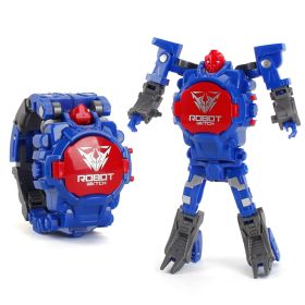 Deformation robot electronic watch King Kong toy (Color: Dark Blue)