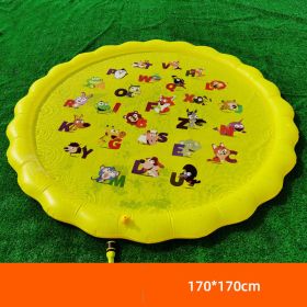 Inflatable Children's Round Sprinkler Pad Amazon Water Jet Pool (Option: Yellow-170x170)