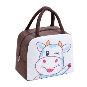 New Cartoon Lunch Box Portable Cooler Bag (Option: Cow)