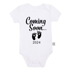 Announced Pregnancy 2024 Newborn Baby Romper Pure Cotton Rompers (Option: PF01038 White-0 3M)