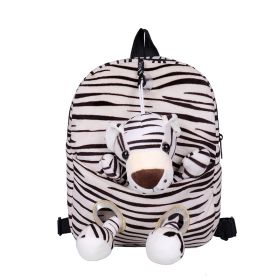 Cartoon Cute Plush Double Shoulders Kindergarten Backpack (Option: Zebra)