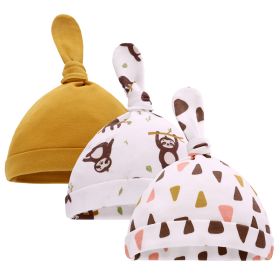 Thin Cotton Printed Baby Hat (Option: Sloth Triangle)