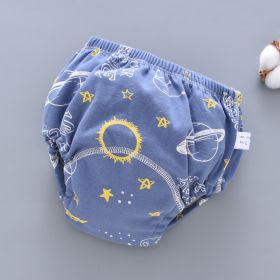 Baby Training Pants Washable 6-layer Gauze Diaper Cover (Option: Blue Starry Sky-S Code-5PCS)