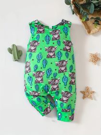 Shoulder Button Adjustable One-piece Romper (Option: Green FNZ041E-60)