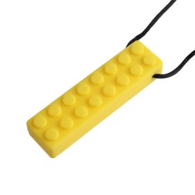 Building Blocks Teether Chewing Pendant Rainbow Teether Baby Teether Stick Self-closing (Color: Yellow)