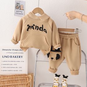 Autumn And Winter Lesser Panda Cotton Comfortable Long Sleeve Suit (Option: Brown-80cm)