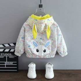 Children's Fashionable Thin Hooded Windbreaker (Option: Little rabbit coat yellow-80cm)