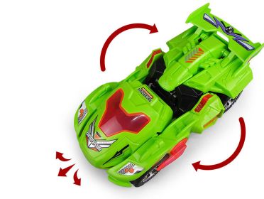 Hot Toys Deformation Dinosaur Toys Children's Light Music Electric Universal Toy Car (Color: Green)