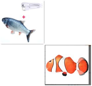 Electric Funny Cat Simulation Fish Beating Usb Jumping Cat Toy (Option: Set A)