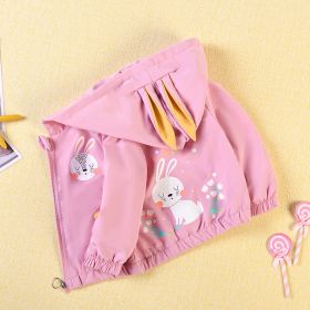 Kids' Fashion Hooded Zip Jacket (Option: Rabbit coat pink-90cm)