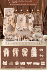 Newborn Gift Box Newborn Baby Meeting Etiquette Clothes Suit (Option: 22 Pieces For Four Seasons-59cm)