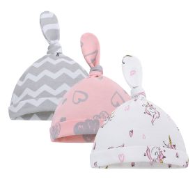 Thin Cotton Printed Baby Hat (Option: Peach Heart Unicorn)