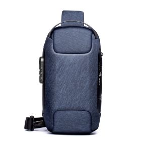 Chest Bag Men Shoulder Bag Men Business (Color: Blue)