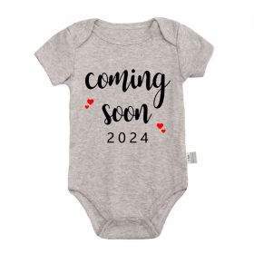 Announced Pregnancy 2024 Newborn Baby Romper Pure Cotton Rompers (Option: PF1062 Gray-0 3M)