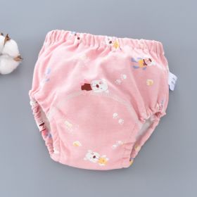 Baby Training Pants Washable 6-layer Gauze Diaper Cover (Option: Pink Bear-S Code-5PCS)