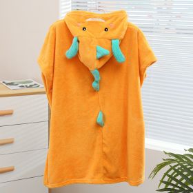 New Dinosaur Children Increase Absorbent Bathrobe With Hood Cloak (Option: Orange-60x120CM bulk)