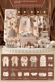 Newborn Gift Box Newborn Baby Meeting Etiquette Clothes Suit (Option: Four Seasons 24 Pieces-59cm)