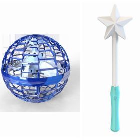 Interactive Fingertip Toy Magic Wand Induction Luminous Swirling Flying Ball Gift Kids Adults (Option: Blue-Suit-USB)