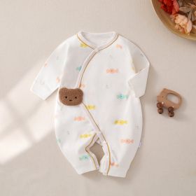 Newborn Jumpsuit Baby Butterfly Clothes Boneless Romper (Option: White Candy-52cm)