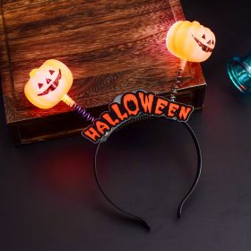 Halloween props gift glowing ring pumpkin lantern (Option: 10 letter headbands)