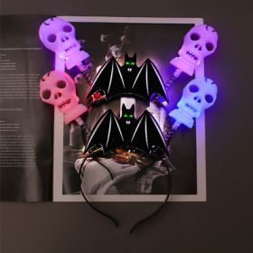 Halloween props gift glowing ring pumpkin lantern (Option: 10 bat skull headbands)