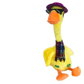 Little Yellow Ducks Can Learn To Talk, Dolls Dance, Sand Sculptures, Mexico Can Be Called Social Ducks (Option: Battery models-Yellow duck blue scarf glasses)