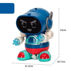 Electric Rock Robot, Music, Light, Automatic Walking, Swinging And Dancing Robot, Children's Toys (Option: Blue rock robot)