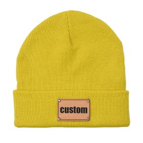 Knitted Baby Brimless Cap (Option: Yellow-S)