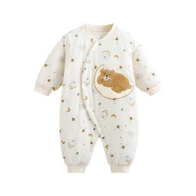 Warm Jumpsuit Newborn Cotton Crawling Suit (Option: Sleeping Bear-66cm)