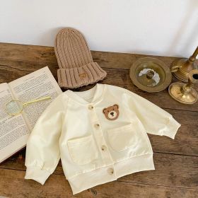 Baby Bear Pocket Romper Turn-down Collar Coat (Option: Apricot Coat-73CM)