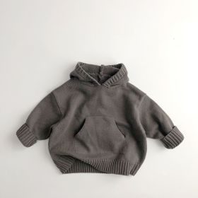 Children's Hoodie Retro Casual Sweater (Option: Korean Gray-100cm)