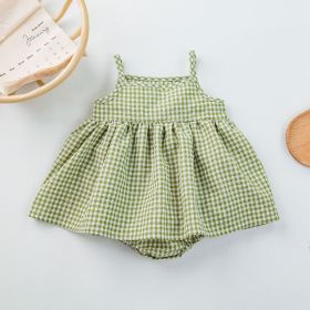 Baby Seersucker Plaid Baby Sling Baby's Gown (size: GBA084 C-68cm)