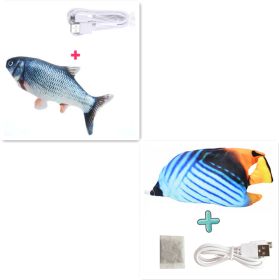 Electric Funny Cat Simulation Fish Beating Usb Jumping Cat Toy (Option: Set C)