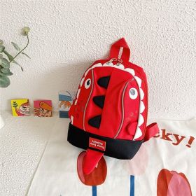 Fashionable And Simple Children's Small Dinosaur Backpack (Option: Red-S)