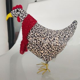 Chicken With Scarf Holiday Decoration (Option: Fabric metal-24cm)