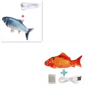 Electric Funny Cat Simulation Fish Beating Usb Jumping Cat Toy (Option: Set B)