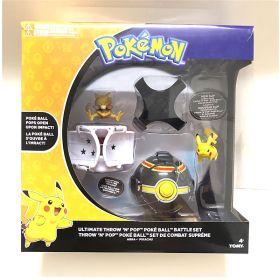 TOMY Pokemon Pokeball Belt Pikachu Pokeball Pocket Monster Deformation Model Toy Set Cosplay Action Doll Model Children's Toys (Color: With box-4)