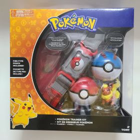 TOMY Pokemon Pokeball Belt Pikachu Pokeball Pocket Monster Deformation Model Toy Set Cosplay Action Doll Model Children's Toys (Color: With box-6)