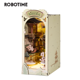 Robotime Rolife DIY Book Nook Stories in Books Series Wooden Miniature House with Furniture Doll House Kits Toy (style: Falling Sakur)