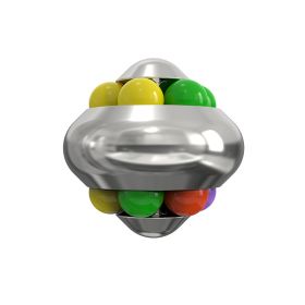 Aluminum Alloy Psychedelic Magic Ball Metal Educational Stress Relief Toy Decompression Marble Fingertip Gyro Cube Fidget Spiner (Color: White)