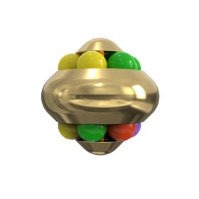 Aluminum Alloy Psychedelic Magic Ball Metal Educational Stress Relief Toy Decompression Marble Fingertip Gyro Cube Fidget Spiner (Color: Yellow)