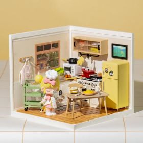 Robotime Rolife 3D Puzzle Model Super Store Series Happy Meals Kitchen Plastic DIY Miniature House Kit Building Blocks Kits (style: DW008)