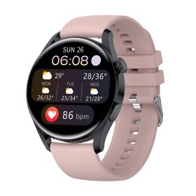 2022 T33S smart watch Bluetooth call temperature heart rate blood pressure oximeter step music control detection (colour: Pink)