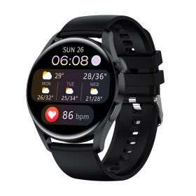 2022 T33S smart watch Bluetooth call temperature heart rate blood pressure oximeter step music control detection (colour: black)