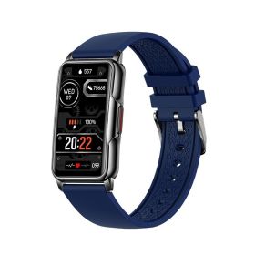 H80 smart bracelet 1.47 inch screen sports smart bracelet Bluetooth watch is applicable to Apple watch (colour: Black blue English version)