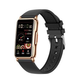 H80 smart bracelet 1.47 inch screen sports smart bracelet Bluetooth watch is applicable to Apple watch (colour: Golden black English version)